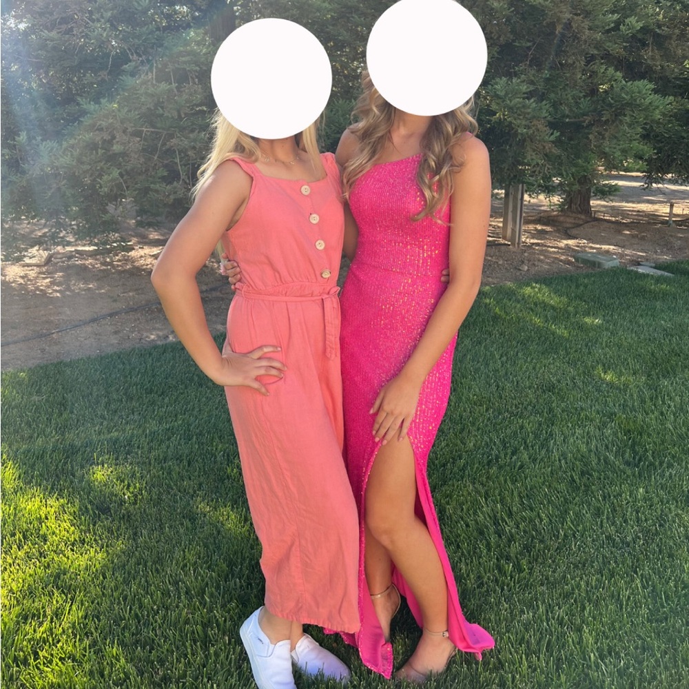 One Shoulder Sequin Prom Dress